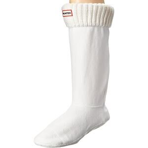 NWT Hunter Half Women's Cardigan Boot Socks Shoe (8-10), white -SIZE L